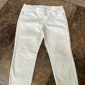 White modern crop Loft jeans